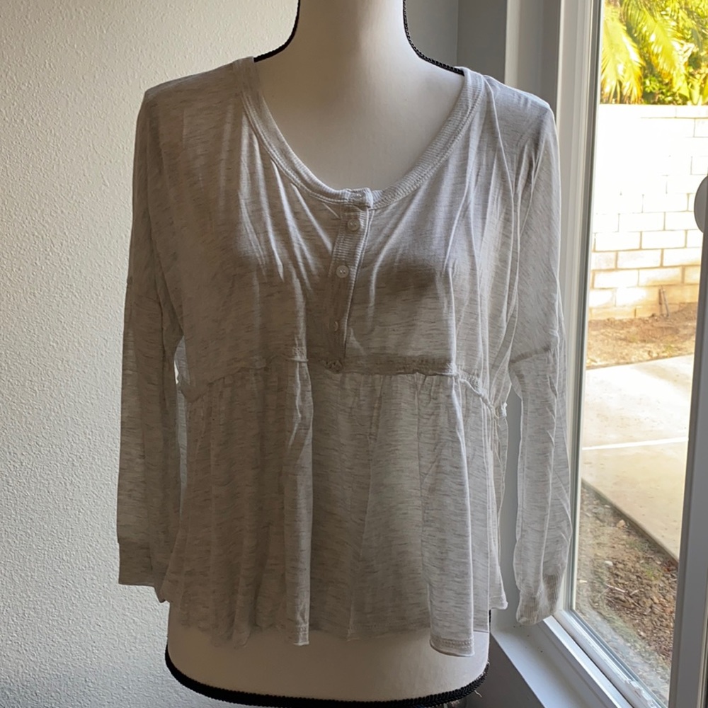 Elodie peplum heather grey top L
